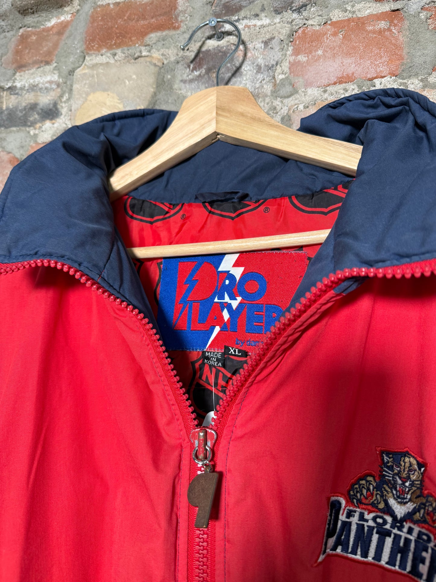 1990s Florida Panthers Zip-Up Pro Player Jacket Sz XL