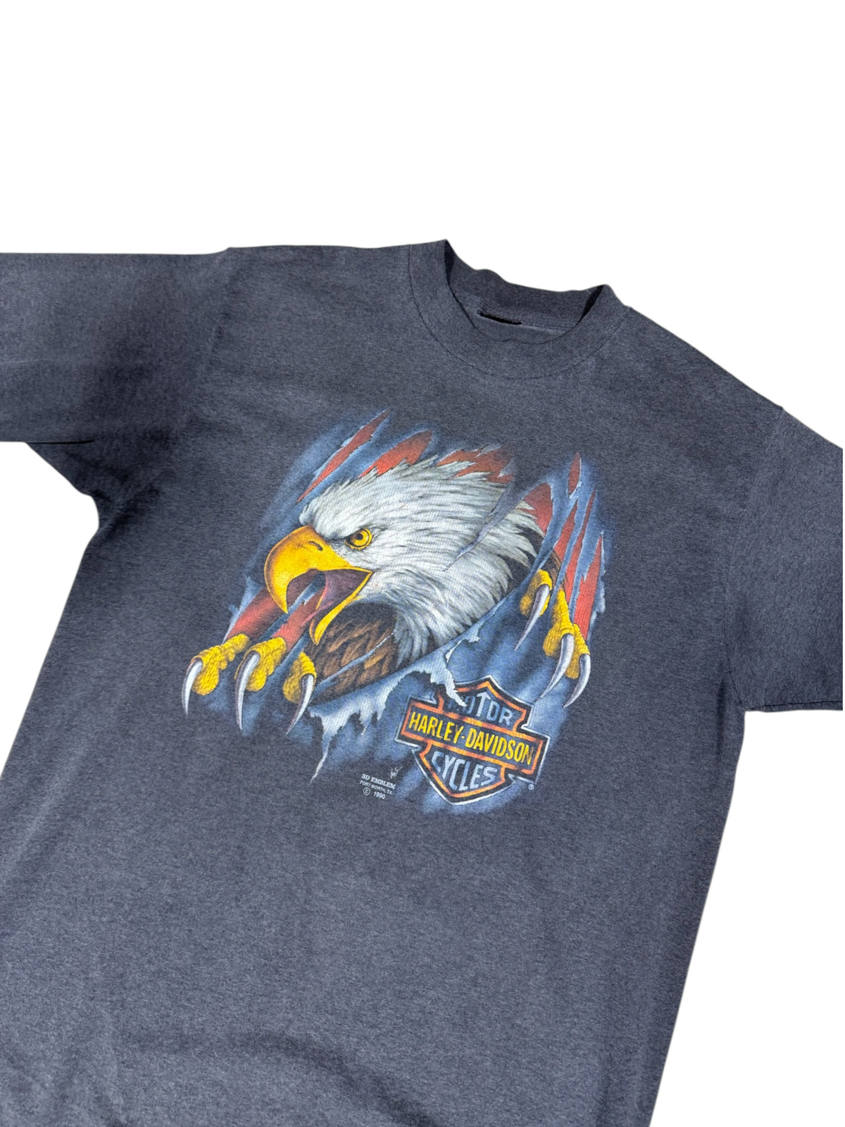 (XL) 1990 Harley Davidson 3D Emblem Eagle Tee