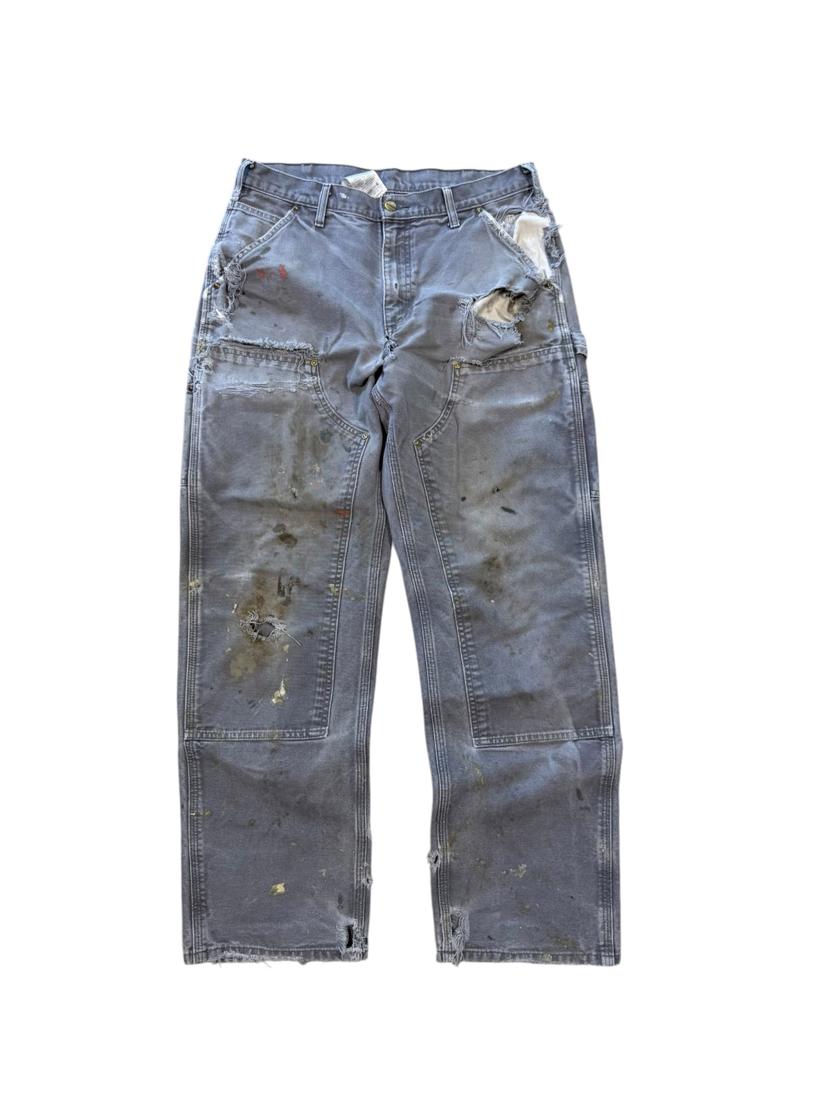(32) Vintage Thrashed Grey Carhartt Double Knee Pants