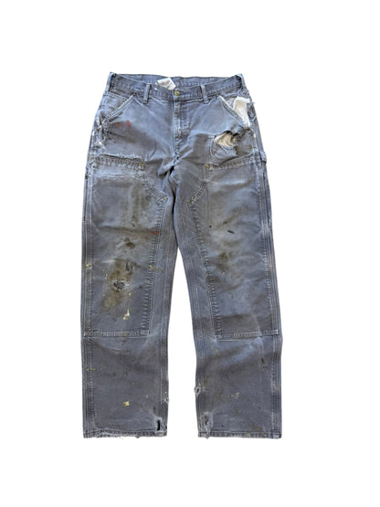 (32) Vintage Thrashed Grey Carhartt Double Knee Pants