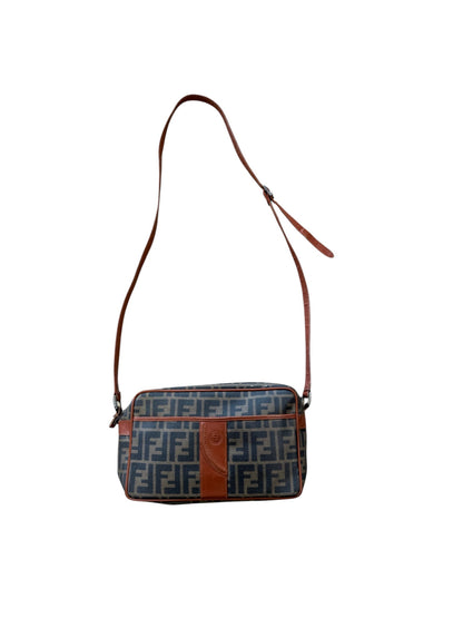 90s Fendi Leather Zucca Shoulder Crossbody Handbag