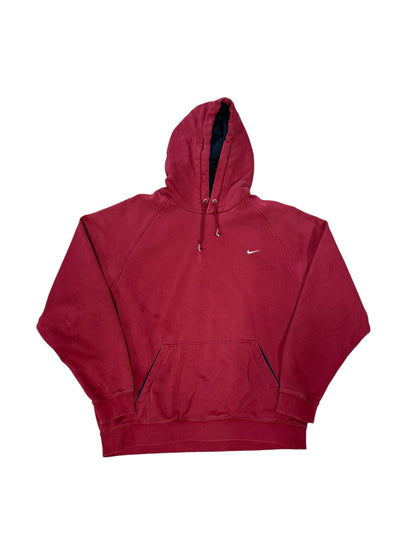 (XL) Y2K Nike Basic Swoosh Red Hoodie