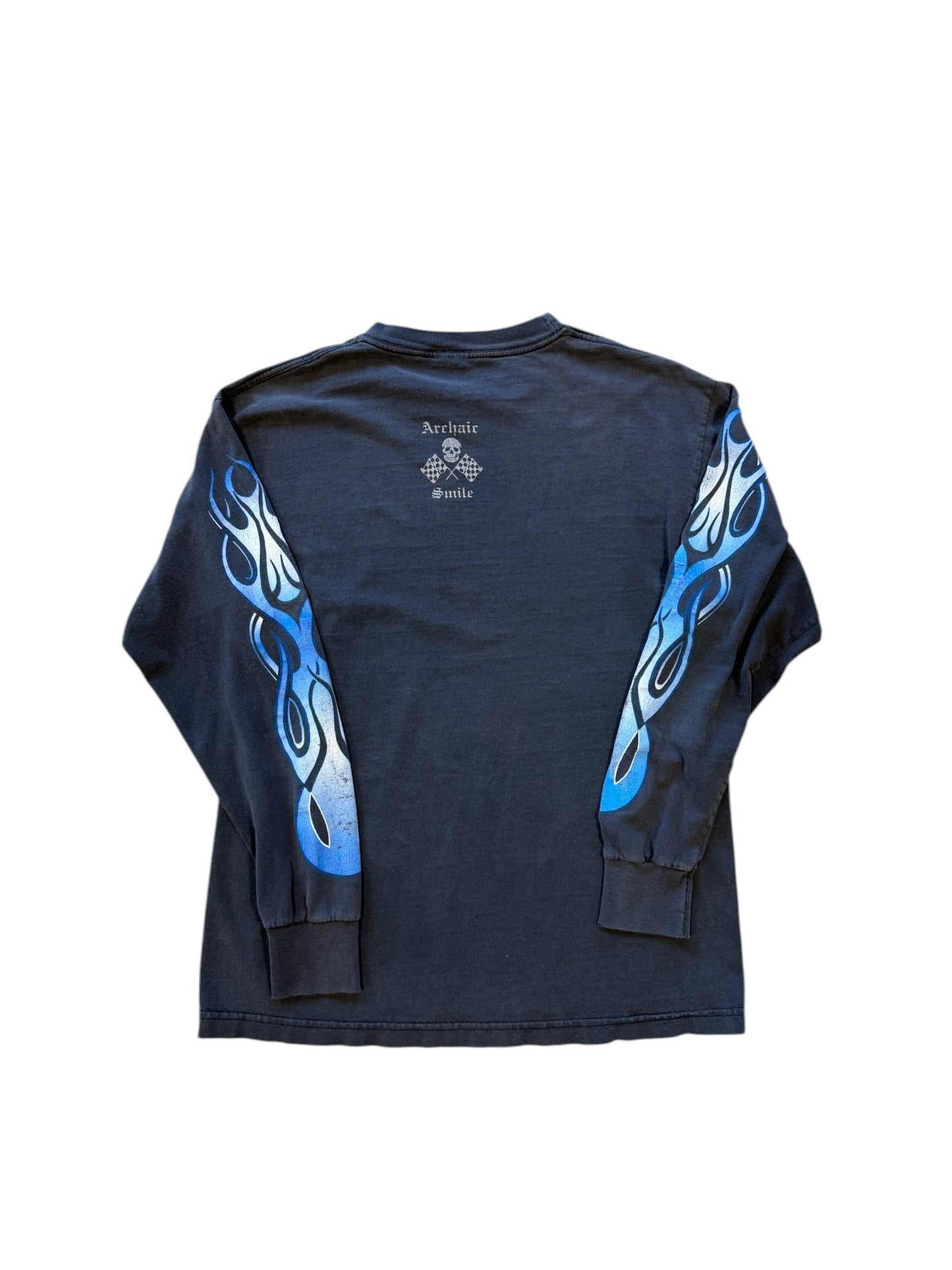 (M) 90s Archair Smile Blue Flame Longsleeve