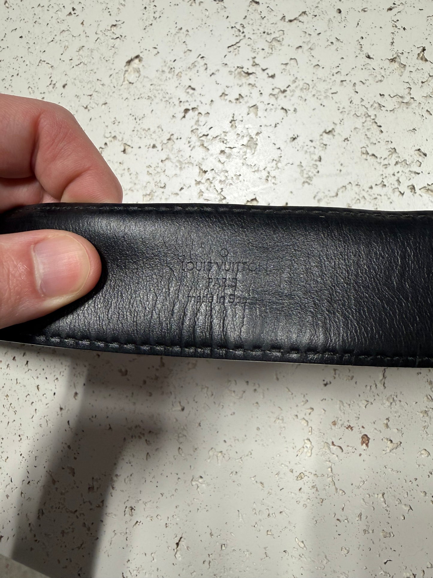 (36) Louis Vuitton Damier Graphite Print Belt