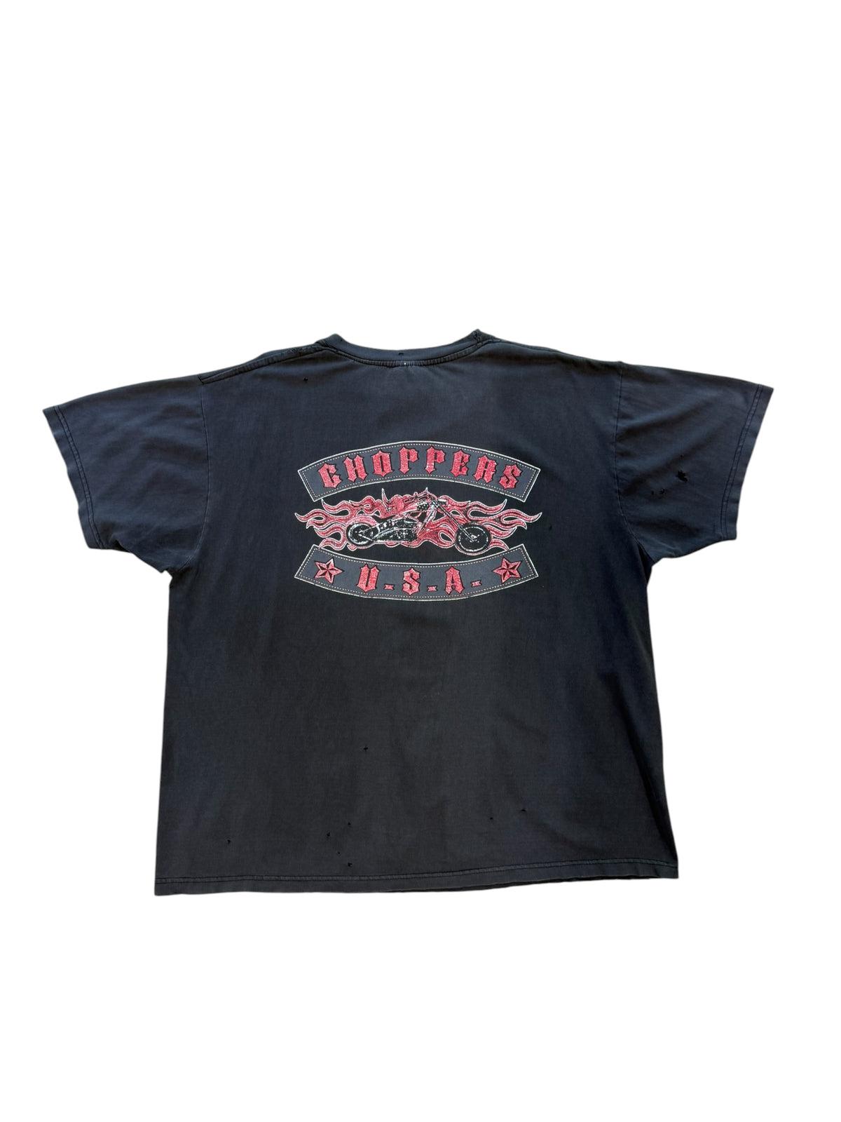 (XL) Vintage USA Choppers Tribal Thrashed Black Tee
