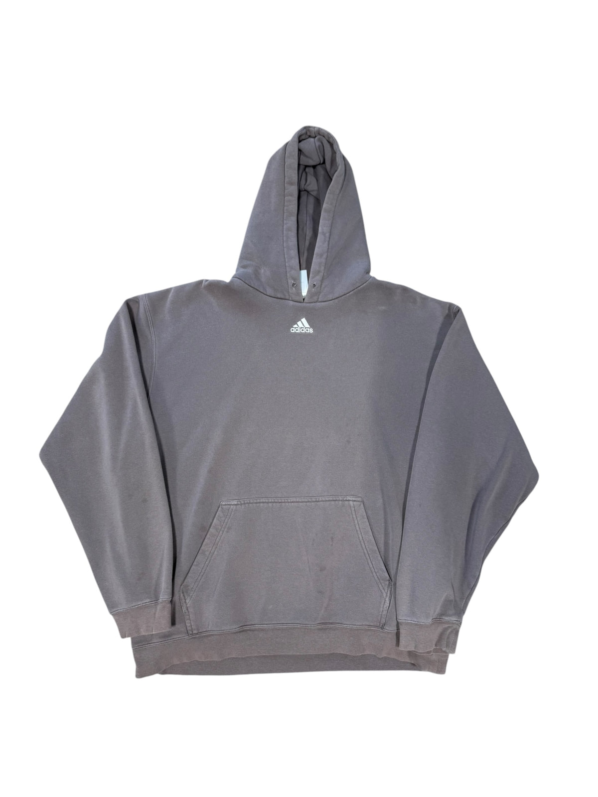 (L) Vintage Adidas Middle Logo Stone Wash Hoodie