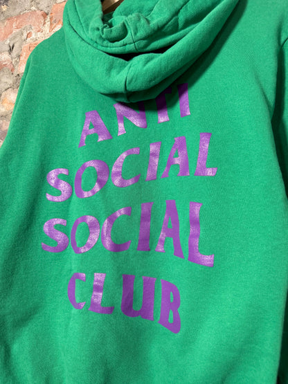 Anti Social Social Club Smoke & Mirrors Green Hooded Sweater Sz M