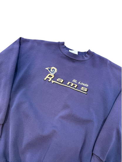 (XL) 90’s St Louis Rams NFL Navy Crewneck