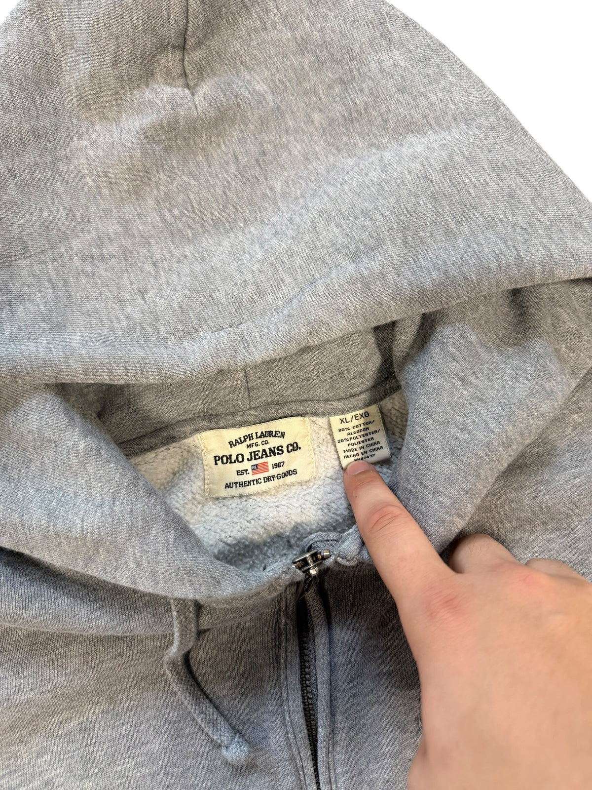 (XL) Y2K RL Polo Quarter Zip Hoodie