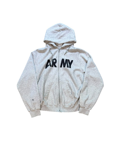 (XL) Vintage 1990s Army Zip Up Hoodie