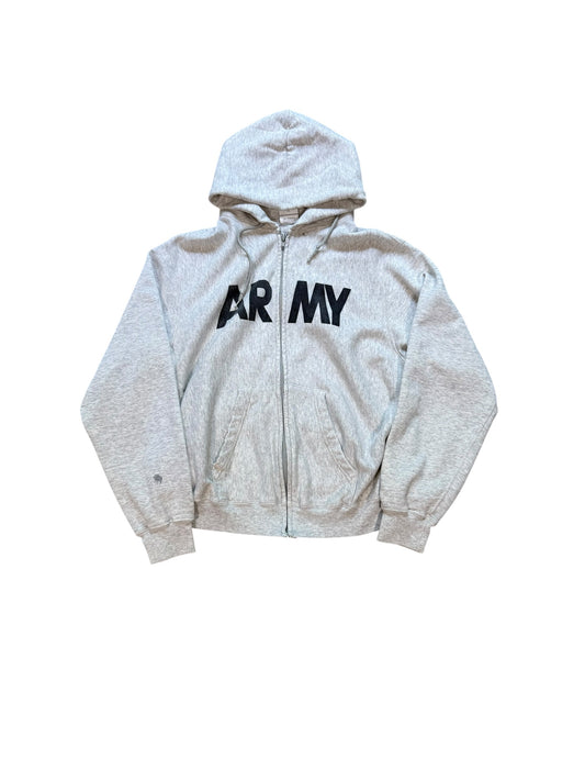 (XL) Vintage 1990s Army Zip Up Hoodie