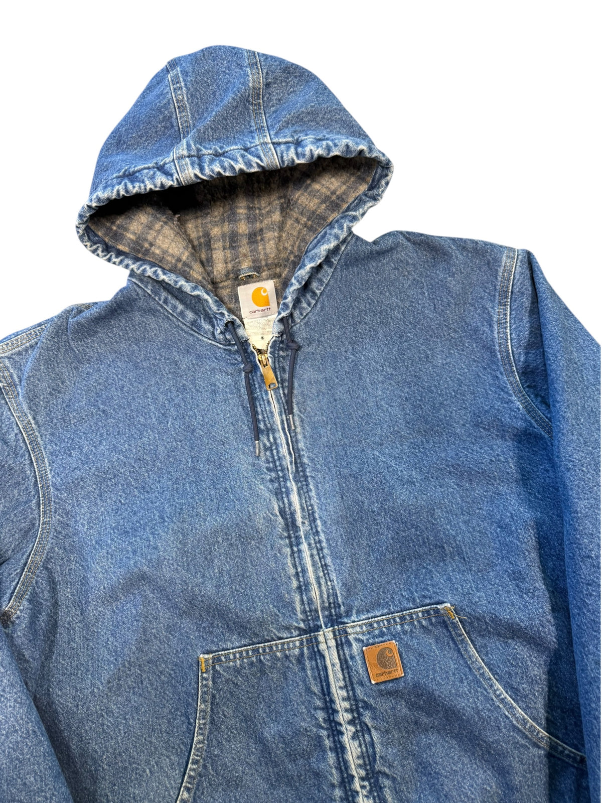 (XXL) Vintage Carhartt Denim Hooded Jacket