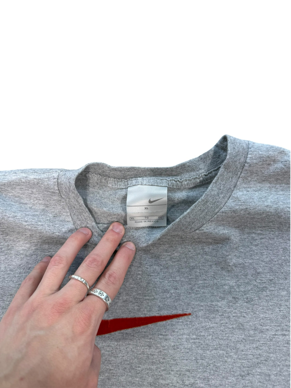 (XL) Vintage Nike Red Swoosh Middle Logo Tee