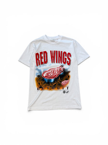 (M) 90’s Detroit Red Wings NHL White Logo Tee