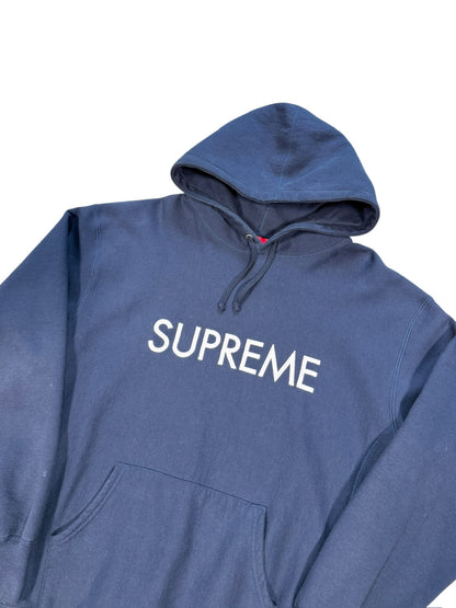 (XL) Supreme Navy Spell Out Hoodie