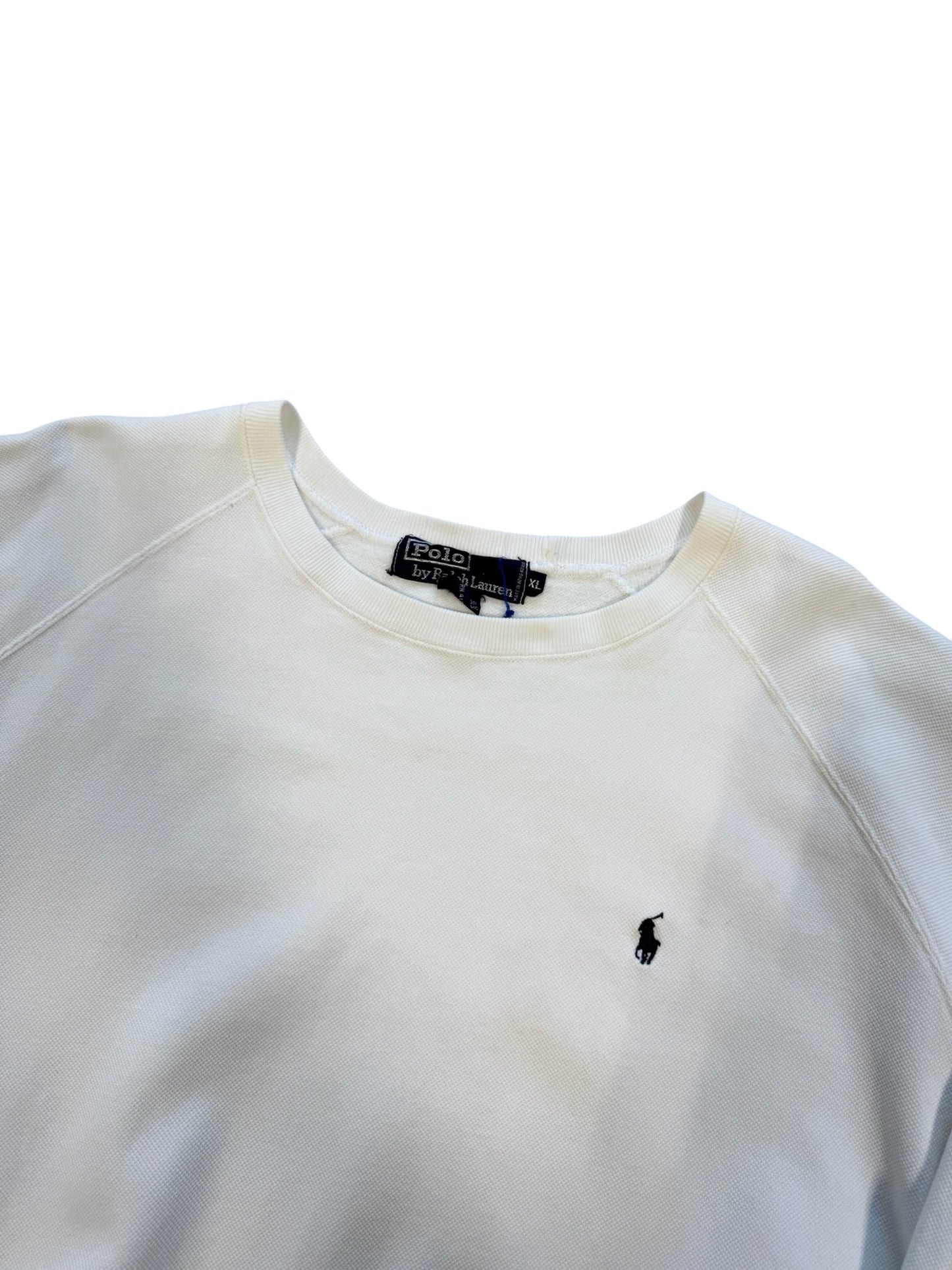 (XL) Vintage 90s Polo White Crewneck