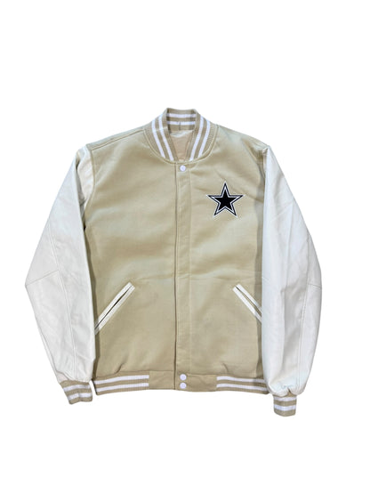 (XL) Y2K Dallas Cowboys Crème Revisable Sports Jacket