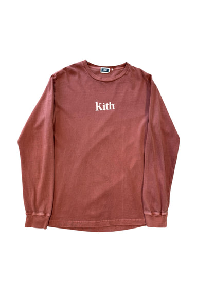 (M) Kith Og Logo Burgundy Longsleeve Shirt