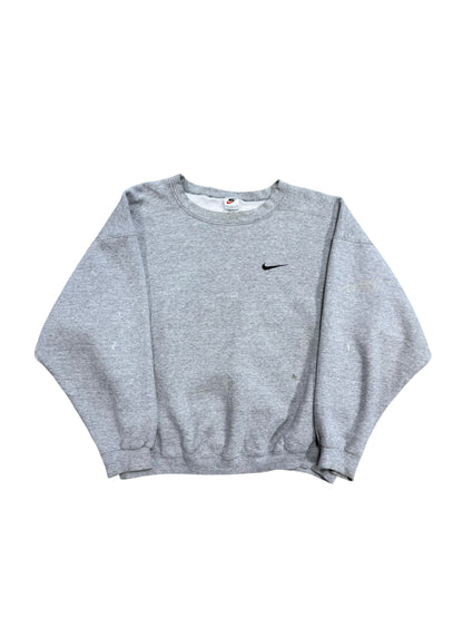(L) 90’s Nike Grey Swoosh Crewneck