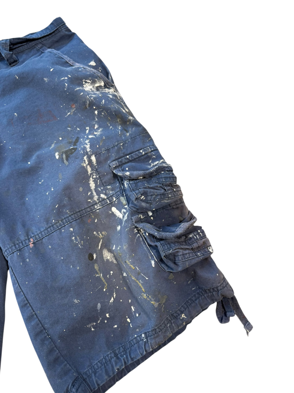 (32) Vintage Trashed Navy Cargo Shorts