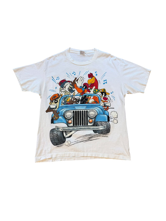(XL) Vintage 1990s Looney Tunes Jeep Tshirt
