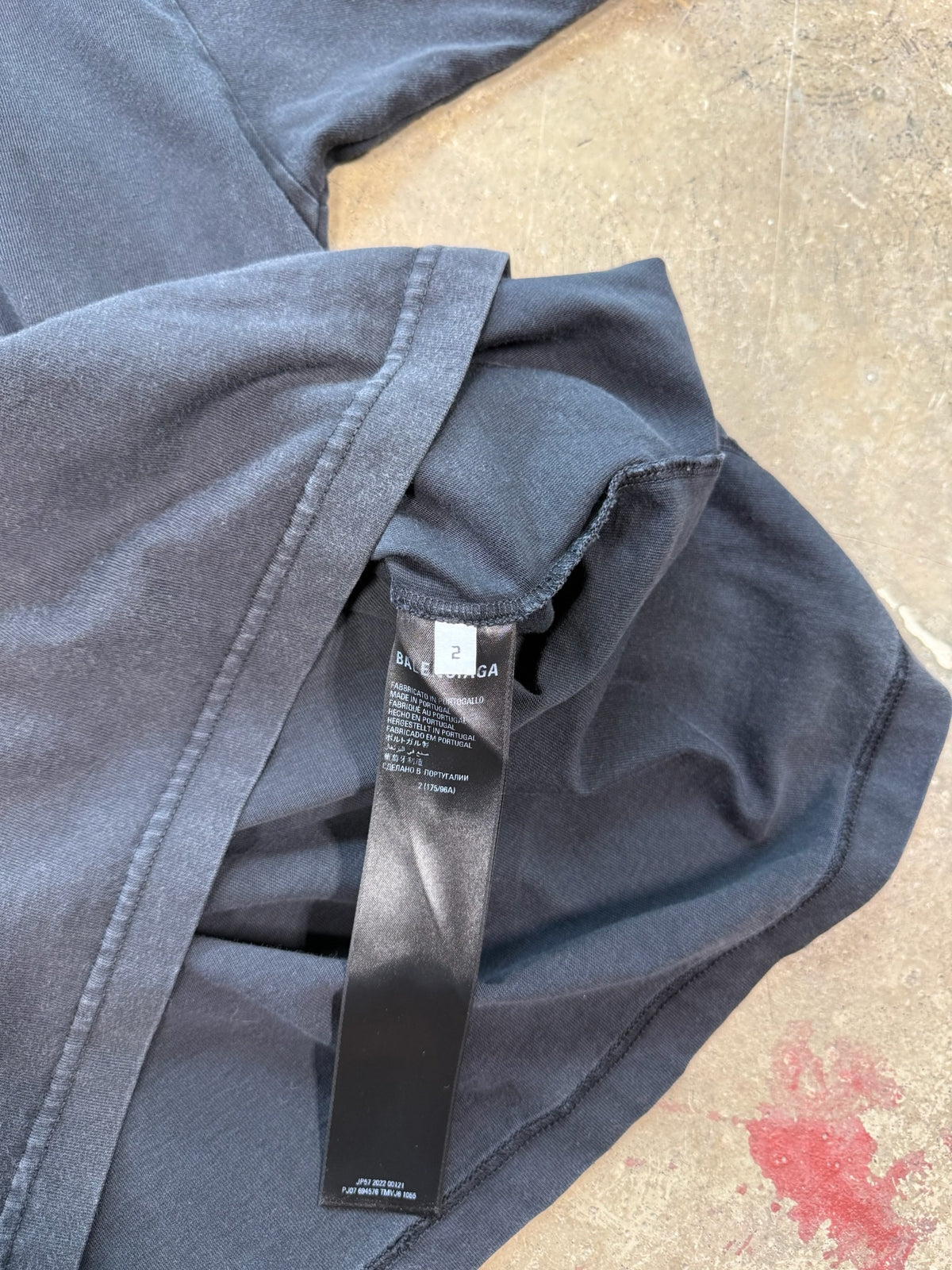 (M) Balenciaga Taped Logo Black Tee