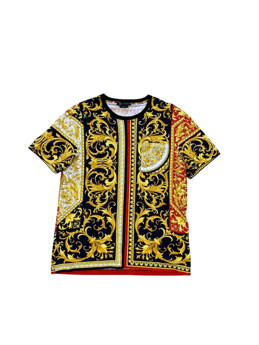 Versace Gold Print T Shirt Sz L