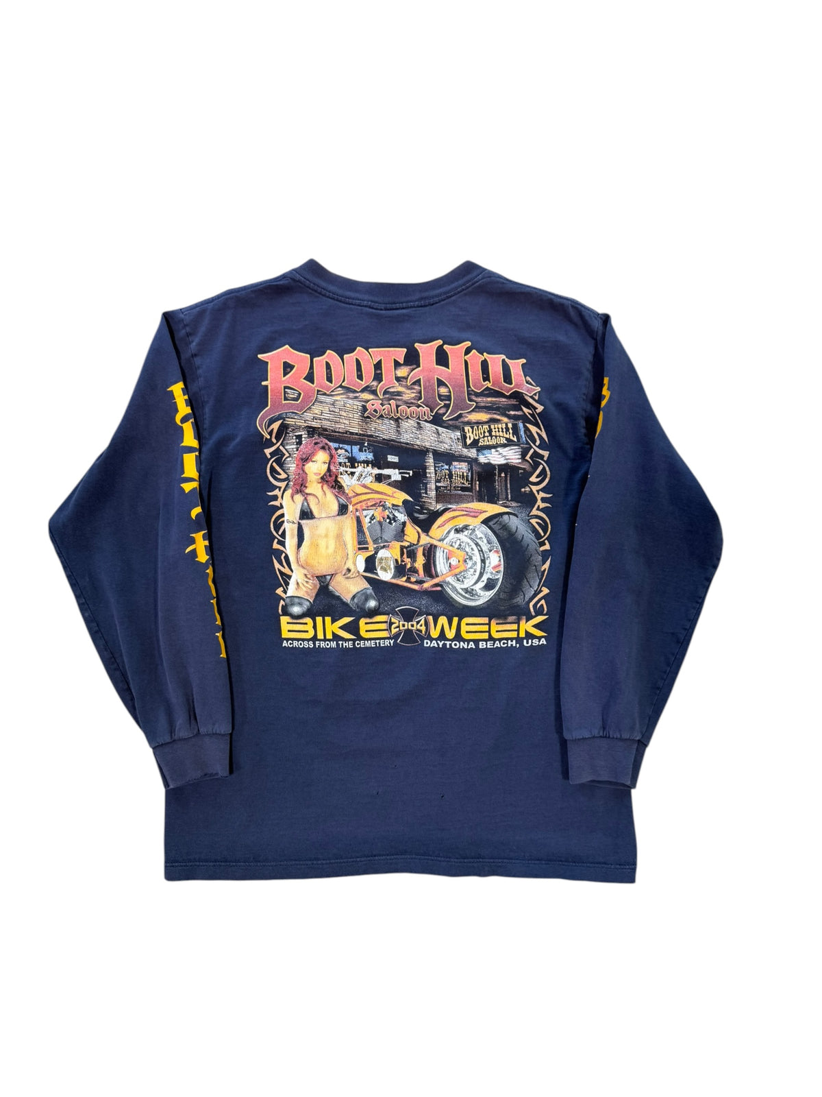 (M) 2004 Boot Hill Saloon Bike Week Navy Longsleeve