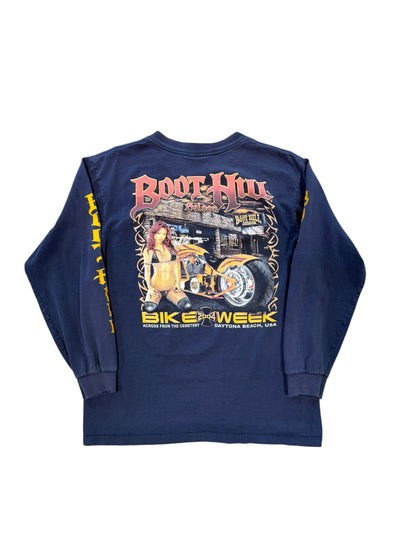 (M) 2004 Boot Hill Saloon Bike Week Navy Longsleeve