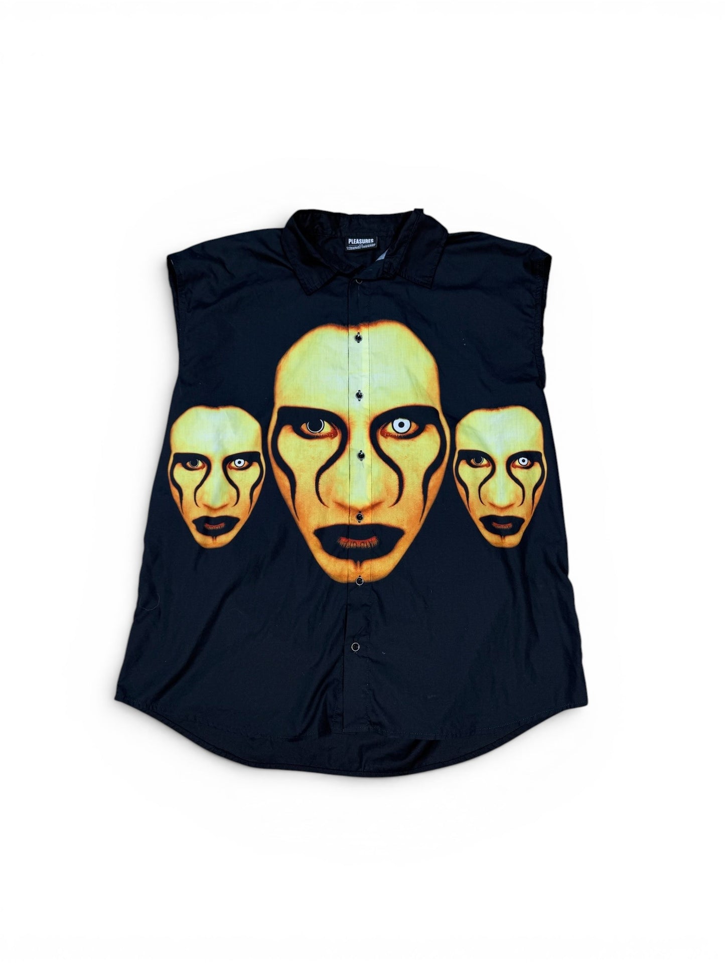 (XL) 2020 Marilyn Manson Pleasures Sleeveless Button Up Shirt
