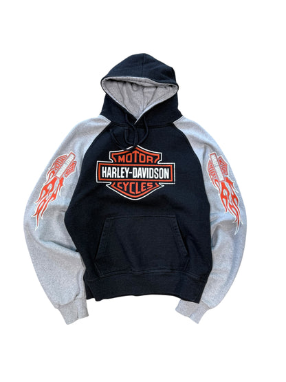 (M) Vintage Harley Davidson Flames Hoodie