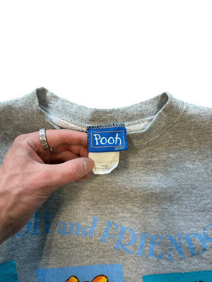 (L) 90s Pooh & Freinds Grey Crew