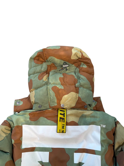 (S) Offwhite Diagonals Camo Puffer Jacket