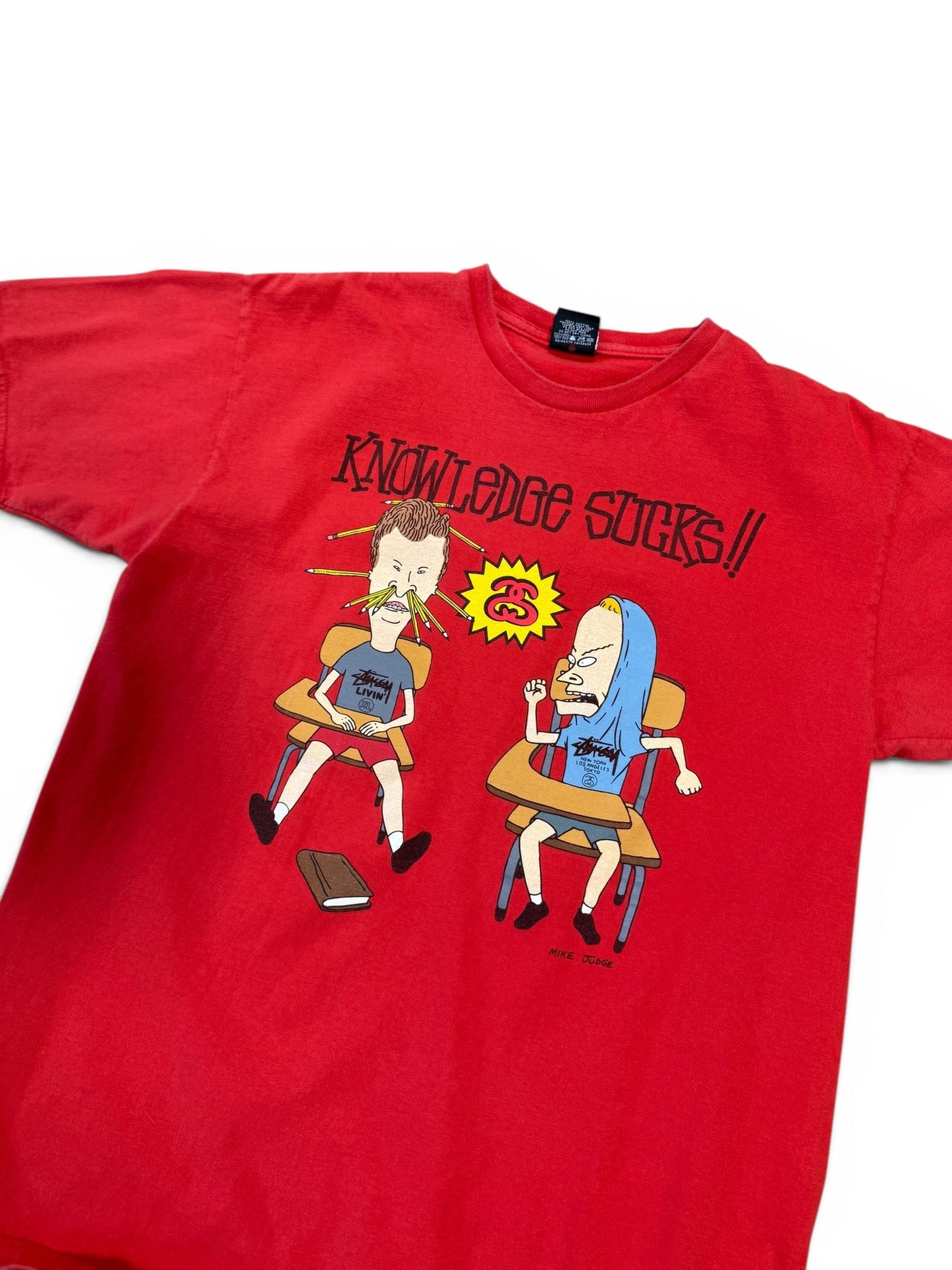 (L) Stüssy Beavis & Butthead “Knowledge Sucks” Tee