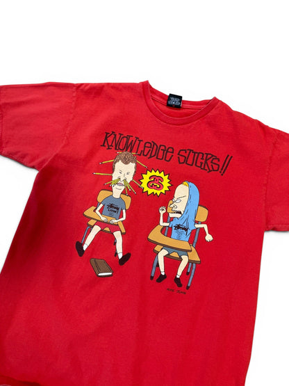 (L) Stüssy Beavis & Butthead “Knowledge Sucks” Tee