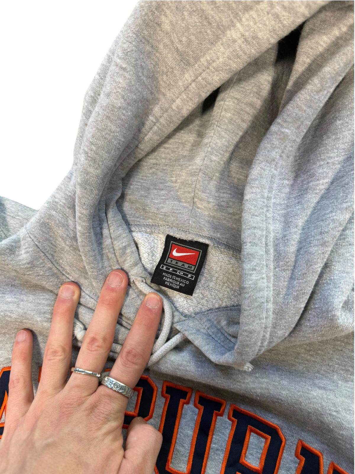 (S) Vintage Auburn Nike Grey Spell Out Hoodie