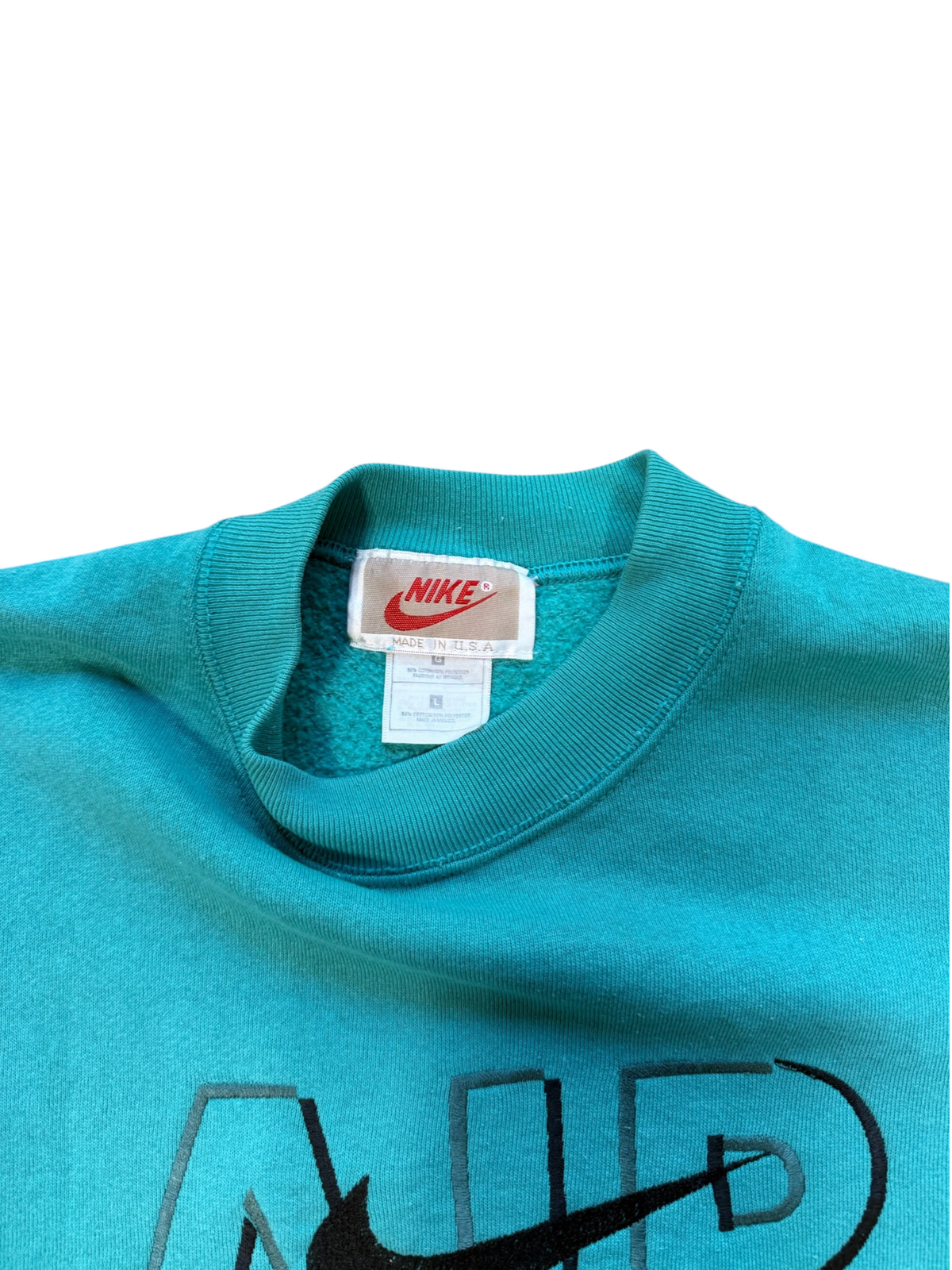(L) 90’s Nike Teal Bootleg Crewneck