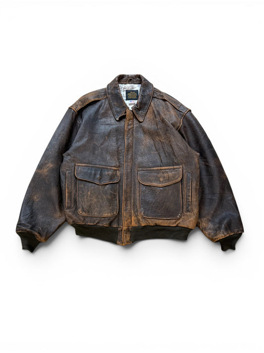 (M) Vintage 90s Avirex Type A-2 Leather Jacket