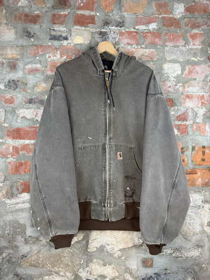 2000s Carhartt Brown Hooded Jacket Sz XXL