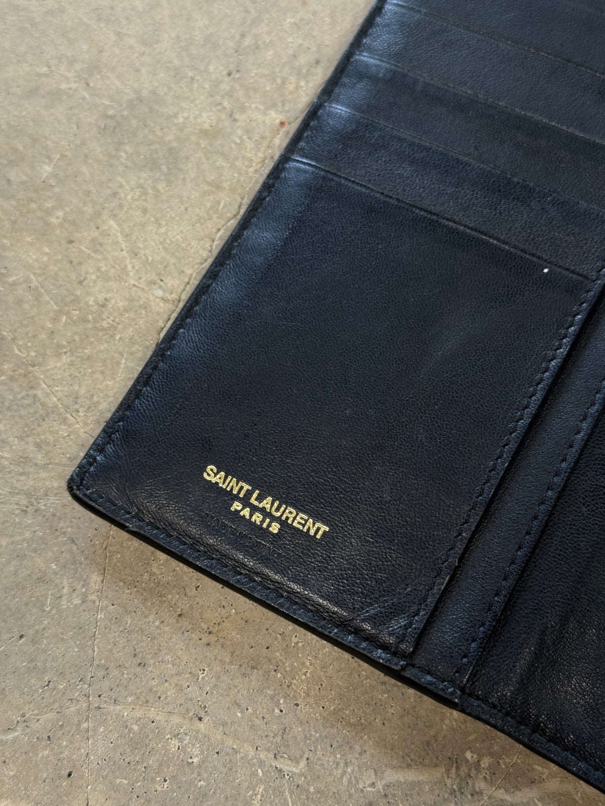 (OSFA) Saint Laurent Tiny Cassandre Croc Leather Wallet