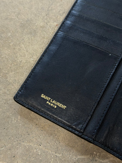 (OSFA) Saint Laurent Tiny Cassandre Croc Leather Wallet