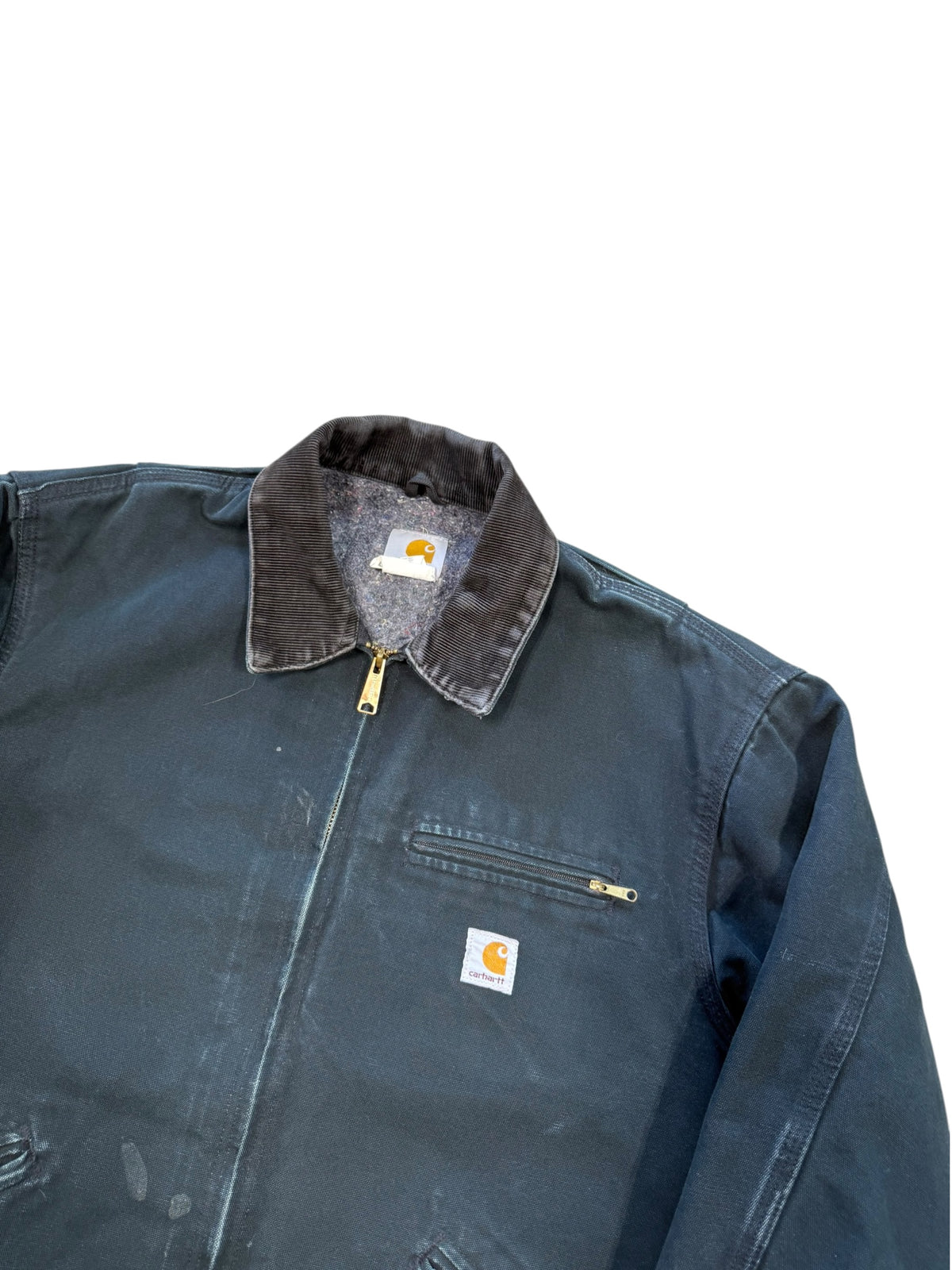 (XL) Vintage Black Carhartt Faded Detroit Jacket