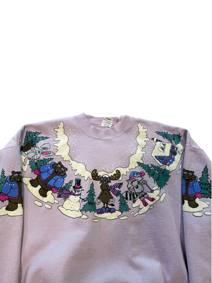(XL) 1992 Christmas Wrap Around Style Crewneck