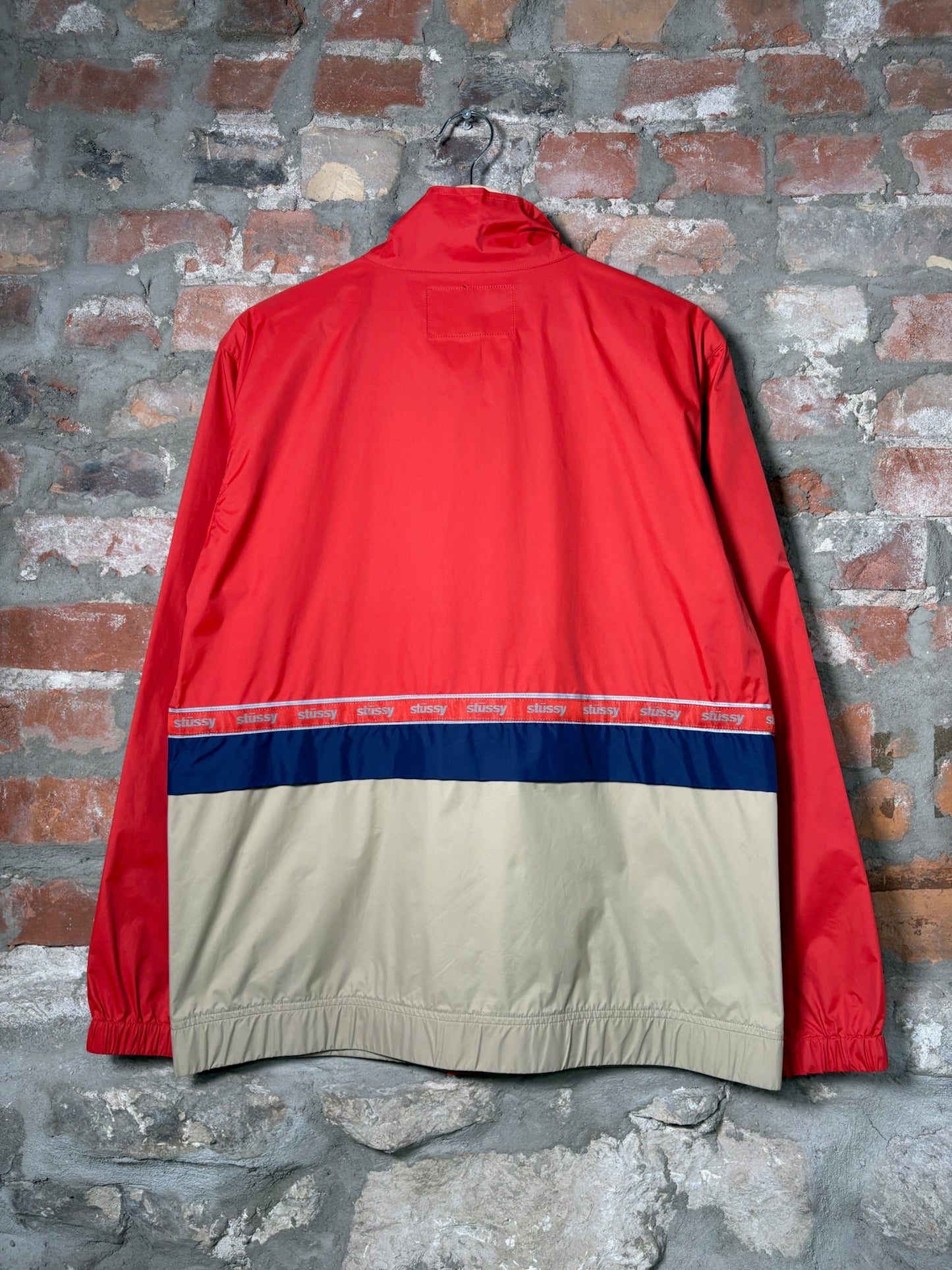 Stussy Piping Windbreaker Zip Jacket Sz S