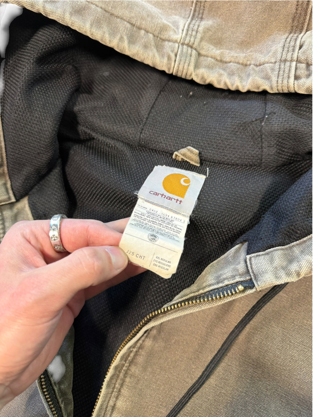 (XXL) Vintage Carhartt Faded Brown Active Hooded Jacket