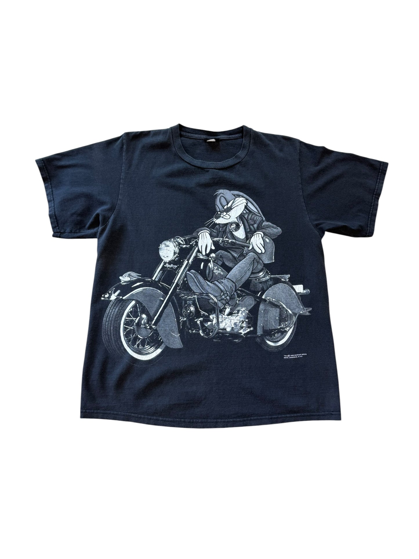 (L) Vintage 1990s Bad Ass Bugs Bunny On A Chopper Tshirt