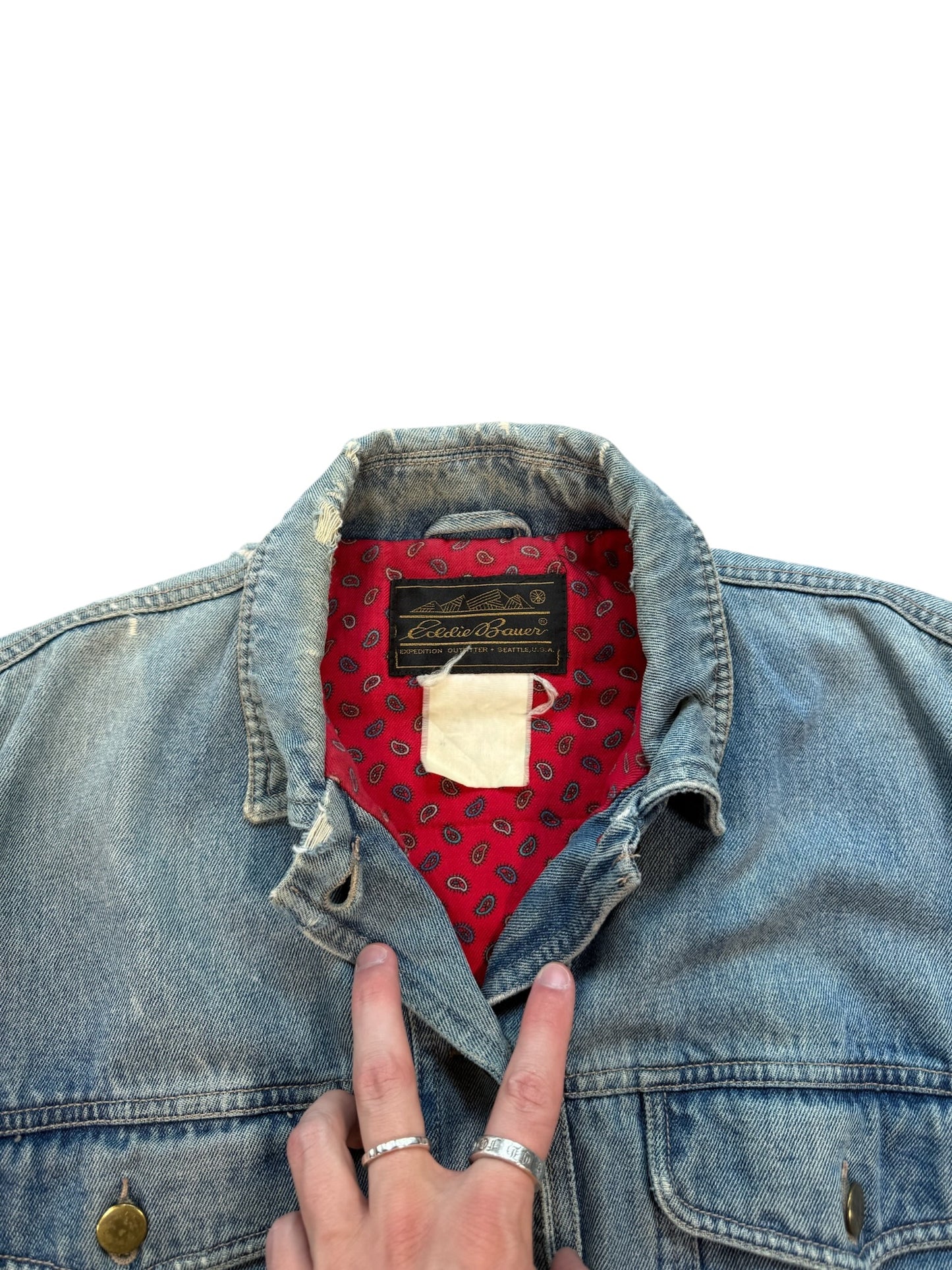 (M) Eddie Bauer Lined Denim Jacket