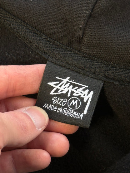 (M) Stussy Oval Logo Zip Up Black Hoodie