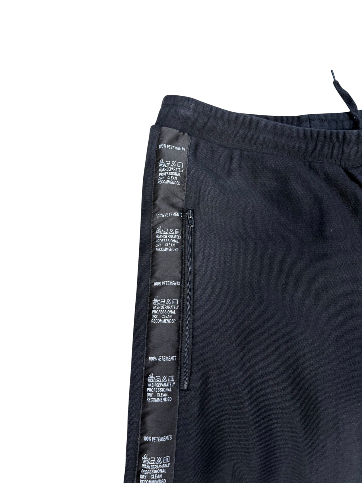 (L) Vetements Wash Label Black Sweatpants