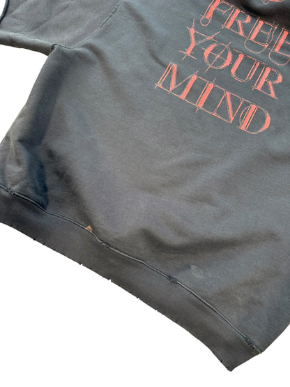 (S) Balenciaga “Free Your Mind” Distressed Hoodie